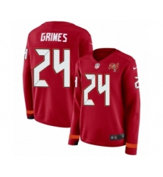 Women's Nike Tampa Bay Buccaneers #24 Brent Grimes Limited Red Therma Long Sleeve NFL Jersey