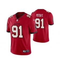 Men's Tampa Bay Buccaneers #91 Benning Potoa'e Red Vapor Untouchable Limited Stitched Jersey