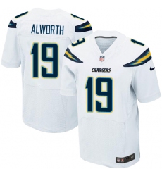 Men's Nike Los Angeles Chargers #19 Lance Alworth Elite White NFL Jersey