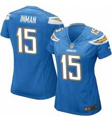 Women's Nike Los Angeles Chargers #15 Dontrelle Inman Game Electric Blue Alternate NFL Jersey