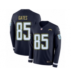 Men's Nike Los Angeles Chargers #85 Antonio Gates Limited Navy Blue Therma Long Sleeve NFL Jersey