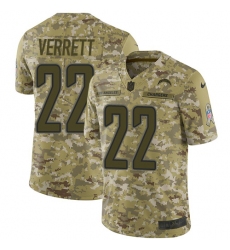 Men's Nike Los Angeles Chargers #22 Jason Verrett Limited Camo 2018 Salute to Service NFL Jersey