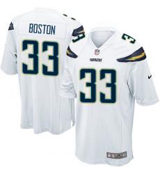 Men's Nike Los Angeles Chargers #33 Tre Boston Game White NFL Jersey