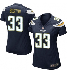 Women's Nike Los Angeles Chargers #33 Tre Boston Game Navy Blue Team Color NFL Jersey