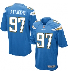 Men's Nike Los Angeles Chargers #97 Jeremiah Attaochu Game Electric Blue Alternate NFL Jersey