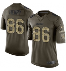 Youth Nike Los Angeles Chargers #86 Hunter Henry Elite Green Salute to Service NFL Jersey