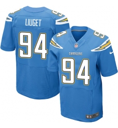 Men's Nike Los Angeles Chargers #94 Corey Liuget Elite Electric Blue Alternate NFL Jersey