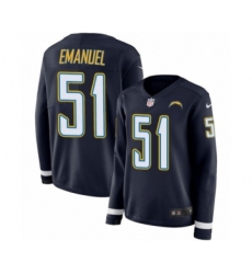 Women's Nike Los Angeles Chargers #66 Dan Feeney Limited Navy Blue Therma Long Sleeve NFL Jersey
