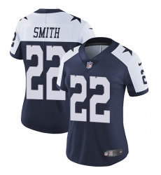Women's Nike Dallas Cowboys #22 Emmitt Smith Elite Navy Blue Throwback Alternate NFL Jersey