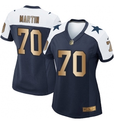 Women's Nike Dallas Cowboys #70 Zack Martin Elite Navy/Gold Throwback Alternate NFL Jersey
