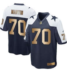 Youth Nike Dallas Cowboys #70 Zack Martin Elite Navy/Gold Throwback Alternate NFL Jersey