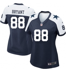 Women's Nike Dallas Cowboys #88 Dez Bryant Game Navy Blue Throwback Alternate NFL Jersey