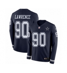 Men's Nike Dallas Cowboys #90 Demarcus Lawrence Limited Navy Blue Therma Long Sleeve NFL Jersey
