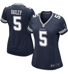 Women's Nike Dallas Cowboys #5 Dan Bailey Game Navy Blue Team Color NFL Jersey