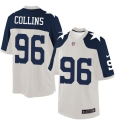 Men's Nike Dallas Cowboys #96 Maliek Collins Limited White Throwback Alternate NFL Jersey