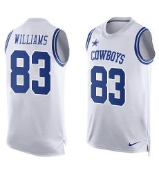 Men's Nike Dallas Cowboys #83 Terrance Williams Limited White Player Name & Number Tank Top NFL Jersey