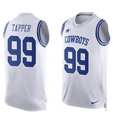 Men's Nike Dallas Cowboys #99 Charles Tapper Limited White Player Name & Number Tank Top NFL Jersey