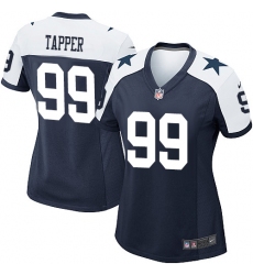 Women's Nike Dallas Cowboys #99 Charles Tapper Game Navy Blue Throwback Alternate NFL Jersey