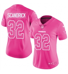 Women's Nike Dallas Cowboys #32 Orlando Scandrick Limited Pink Rush Fashion NFL Jersey