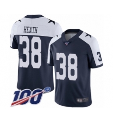 Men's Dallas Cowboys #38 Jeff Heath Navy Blue Throwback Alternate Vapor Untouchable Limited Player 100th Season Football Jersey