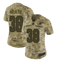 Women's Nike Dallas Cowboys #38 Jeff Heath Limited Camo 2018 Salute to Service NFL Jersey