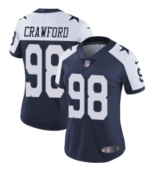 Women's Nike Dallas Cowboys #98 Tyrone Crawford Elite Navy Blue Throwback Alternate NFL Jersey