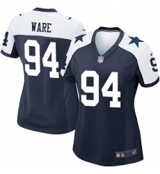Women's Nike Dallas Cowboys #94 DeMarcus Ware Game Navy Blue Throwback Alternate NFL Jersey
