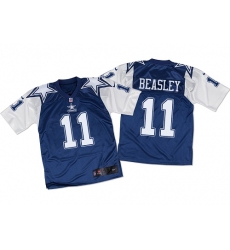 Men's Nike Dallas Cowboys #11 Cole Beasley Elite Navy/White Throwback NFL Jersey