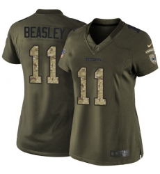Women's Nike Dallas Cowboys #11 Cole Beasley Elite Green Salute to Service NFL Jersey