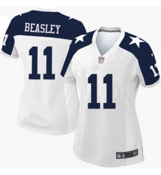 Women's Nike Dallas Cowboys #11 Cole Beasley Elite White Throwback Alternate NFL Jersey