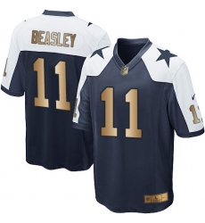 Youth Nike Dallas Cowboys #11 Cole Beasley Elite Navy/Gold Throwback Alternate NFL Jersey