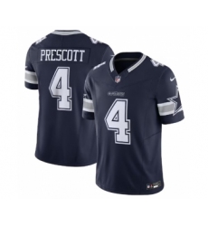 Men's Nike Dallas Cowboys #4 Dak Prescott Navy 2023 F.U.S.E. Vapor Limited Stitched Football Jersey