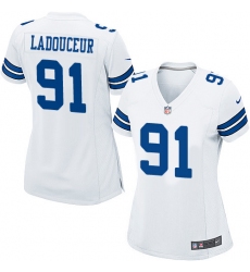 Women's Nike Dallas Cowboys #91 L. P. Ladouceur Game White NFL Jersey