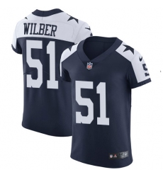 Men's Nike Dallas Cowboys #51 Kyle Wilber Navy Blue Throwback Alternate Vapor Untouchable Elite Player NFL Jersey
