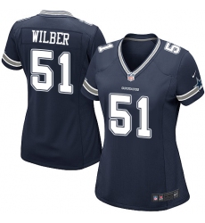Women's Nike Dallas Cowboys #51 Kyle Wilber Game Navy Blue Team Color NFL Jersey