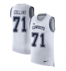 Men's Nike Dallas Cowboys #71 La'el Collins Limited White Rush Player Name & Number Tank Top NFL Jersey