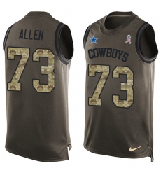 Men's Nike Dallas Cowboys #73 Larry Allen Limited Green Salute to Service Tank Top NFL Jersey