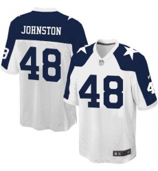 Men's Nike Dallas Cowboys #48 Daryl Johnston Game White Throwback Alternate NFL Jersey