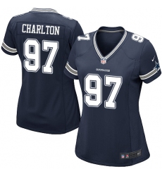 Women's Nike Dallas Cowboys #97 Taco Charlton Game Navy Blue Team Color NFL Jersey