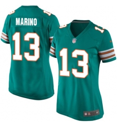 Women's Nike Miami Dolphins #13 Dan Marino Game Aqua Green Alternate NFL Jersey