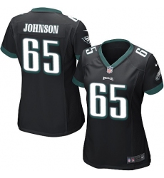 Women's Nike Philadelphia Eagles #65 Lane Johnson Game Black Alternate NFL Jersey