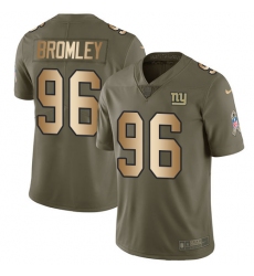 Youth Nike New York Giants #96 Jay Bromley Limited Olive/Gold 2017 Salute to Service NFL Jersey