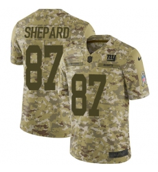 Men's Nike New York Giants #87 Sterling Shepard Limited Camo 2018 Salute to Service NFL Jersey