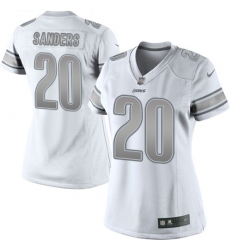 Women's Nike Detroit Lions #20 Barry Sanders Limited White Platinum NFL Jersey