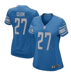Women's Nike Detroit Lions #27 Glover Quin Game Light Blue Team Color NFL Jersey