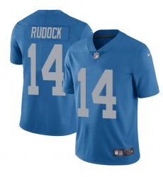 Men's Nike Detroit Lions #14 Jake Rudock Elite Blue Alternate NFL Jersey