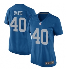 Women's Nike Detroit Lions #40 Jarrad Davis Game Blue Alternate NFL Jersey