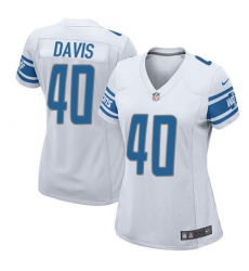Women's Nike Detroit Lions #40 Jarrad Davis Game White NFL Jersey