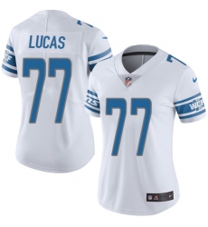 Women's Nike Detroit Lions #77 Cornelius Lucas Elite White NFL Jersey