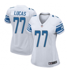 Women's Nike Detroit Lions #77 Cornelius Lucas Game White NFL Jersey